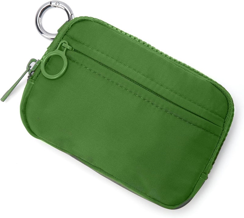 DiDida The Iris Wallet Zip Card Case with ID Window Purses for Women Coin Purse with Zipper Mini Portable Keychain Wallet, Meadow Green - Image 2